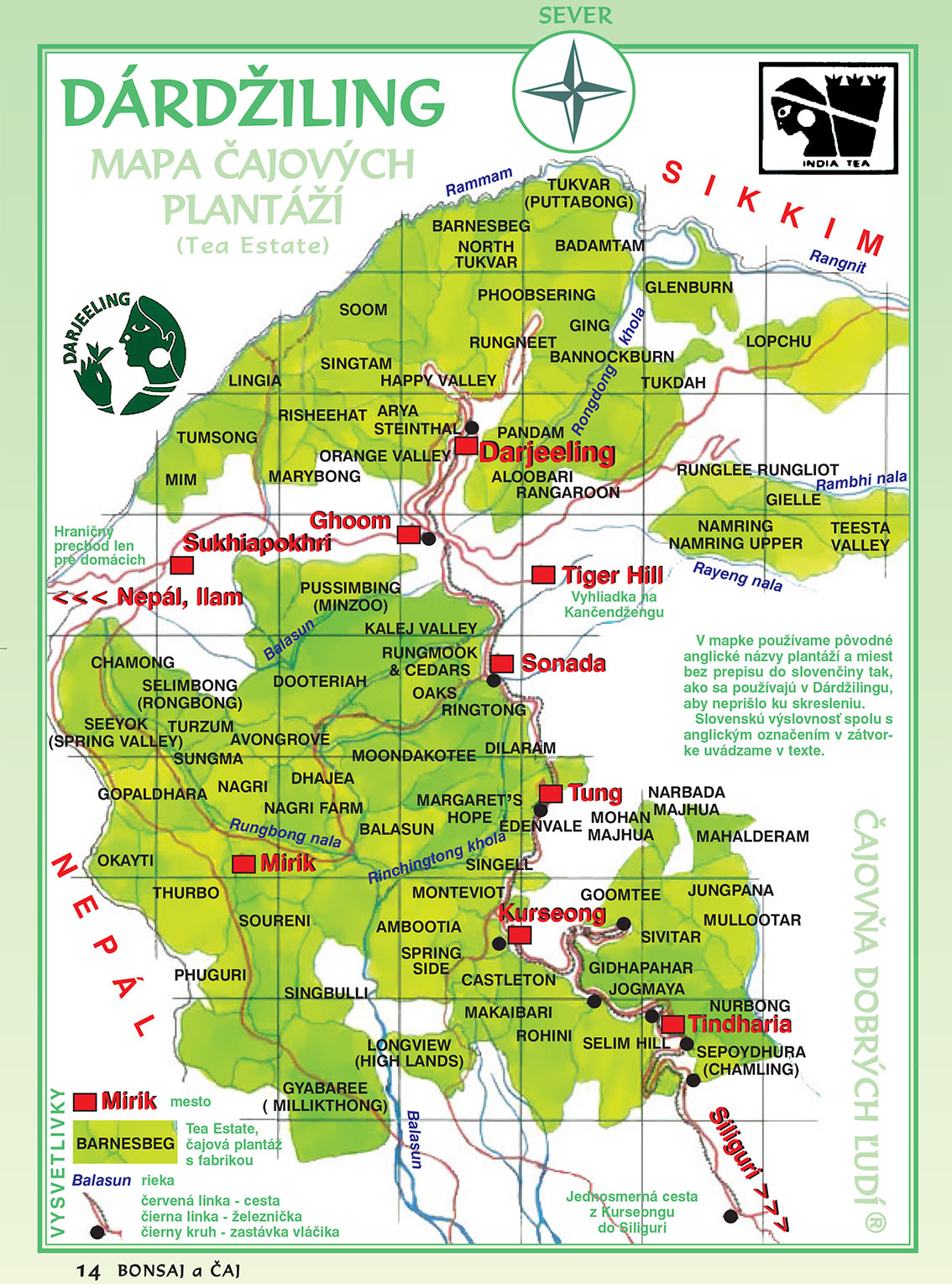 ČAJ - DARJEELING TEA MAP