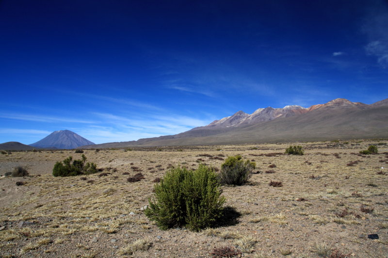 Sopka Misty z cesty k jazeru Titicaca