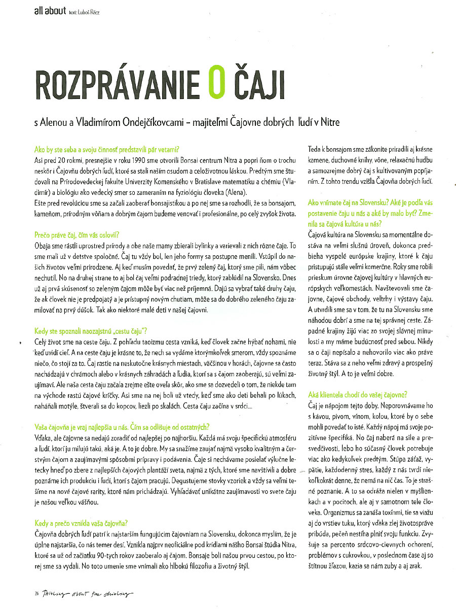 BAR MAGAZINE:  Rozhovor