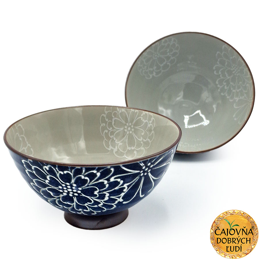 ČAJOVÁ MISKA CHRYZANTÉMA MODRÁ