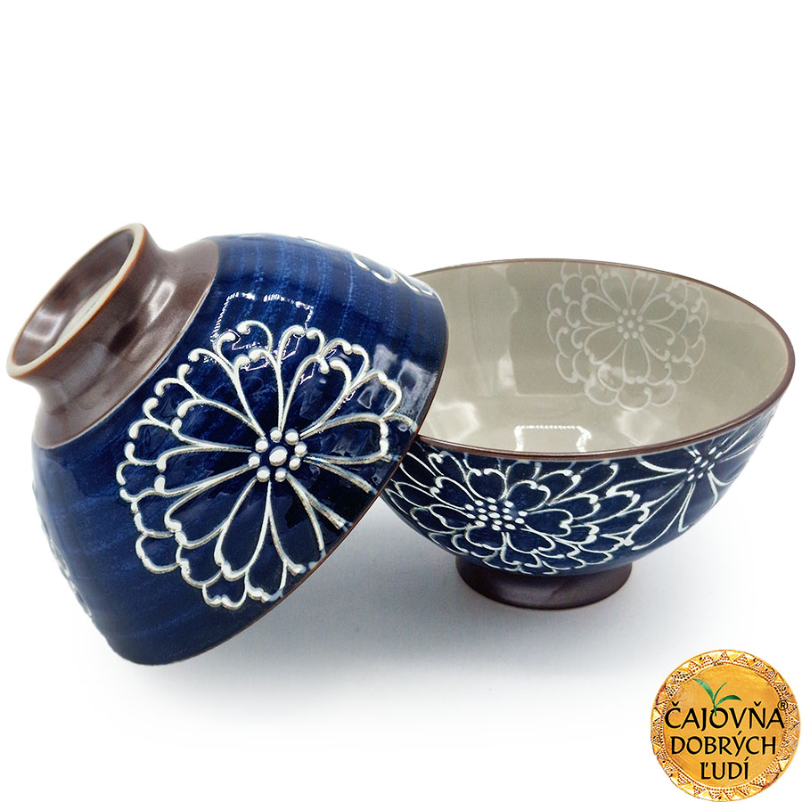 ČAJOVÁ MISKA CHRYZANTÉMA MODRÁ
