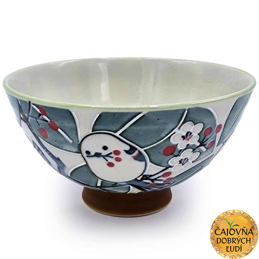 ČAJOVÁ MISKA VTÁČKY MEDZI KVETMI