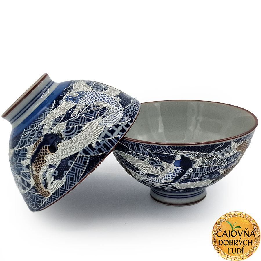 ČAJOVÁ MISKA ZLATÁ RYBKA MODRÁ
