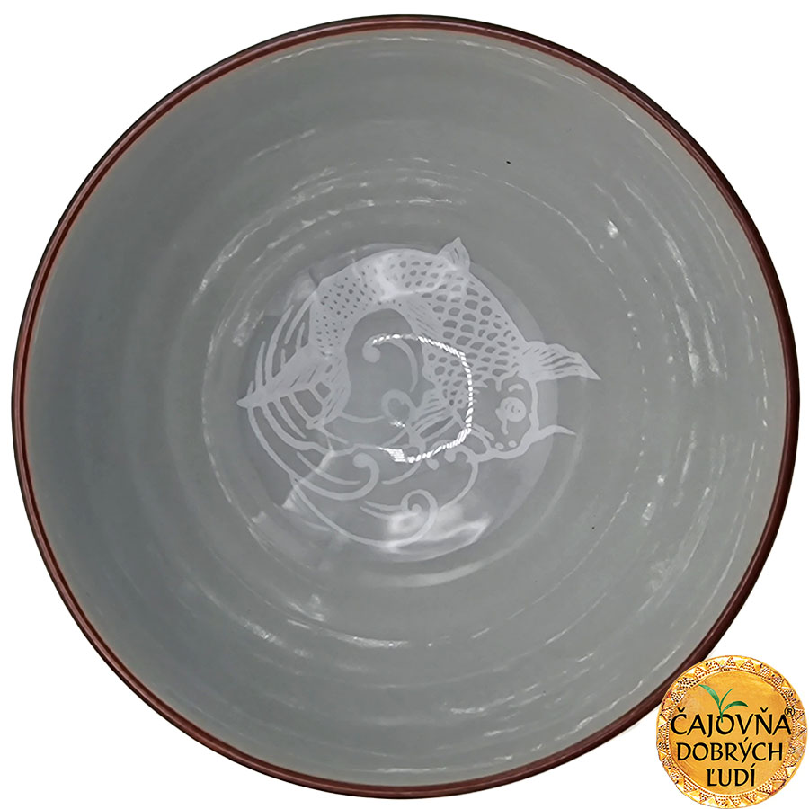 ČAJOVÁ MISKA ZLATÁ RYBKA MODRÁ