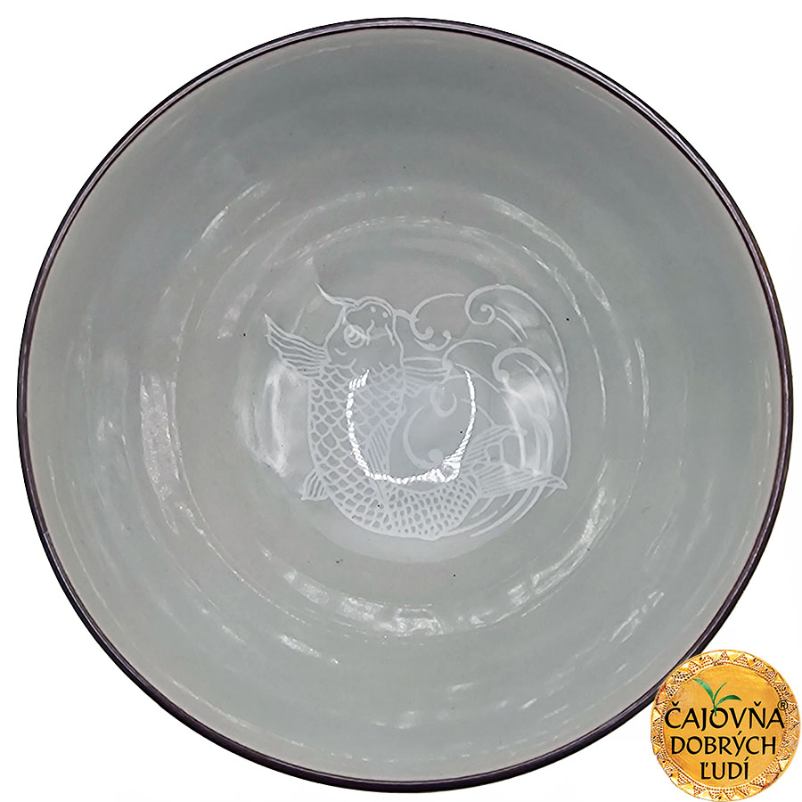 ČAJOVÁ MISKA ZLATÁ RYBKA - STRIEBRISTÁ