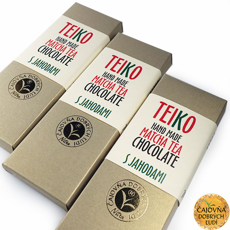  TEIKO - Hand Made Matcha Tea Chocolate- S jahodami