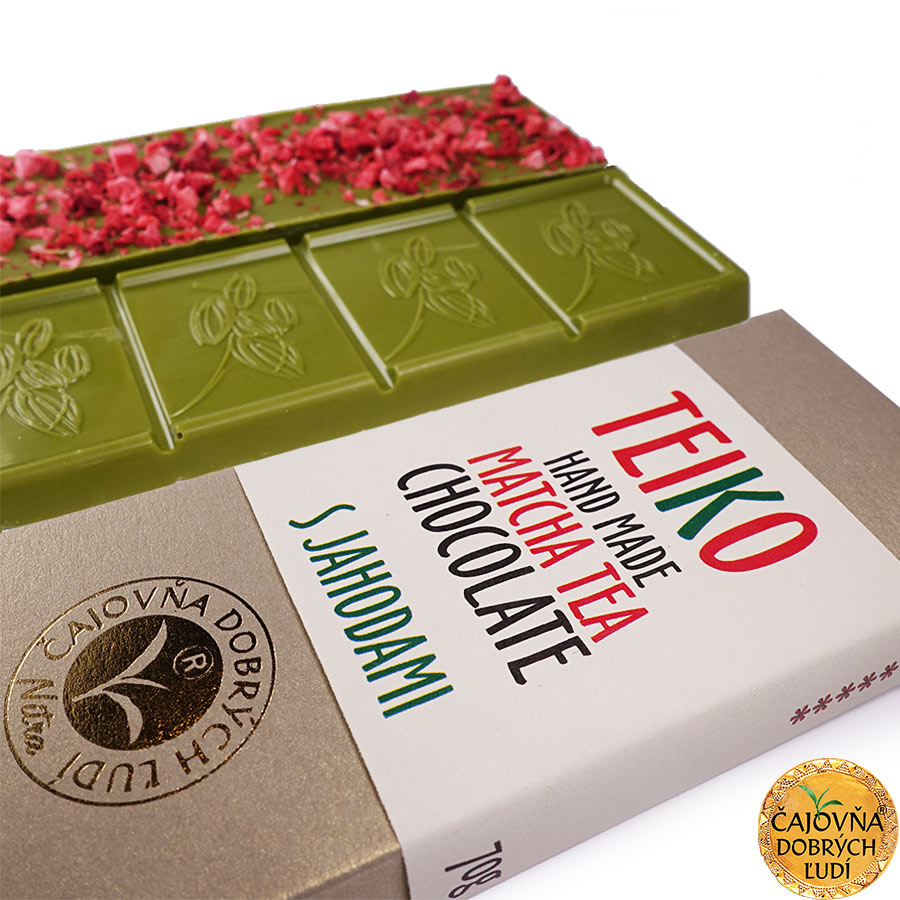 TEIKO - Hand Made Matcha Tea Chocolate- S jahodami