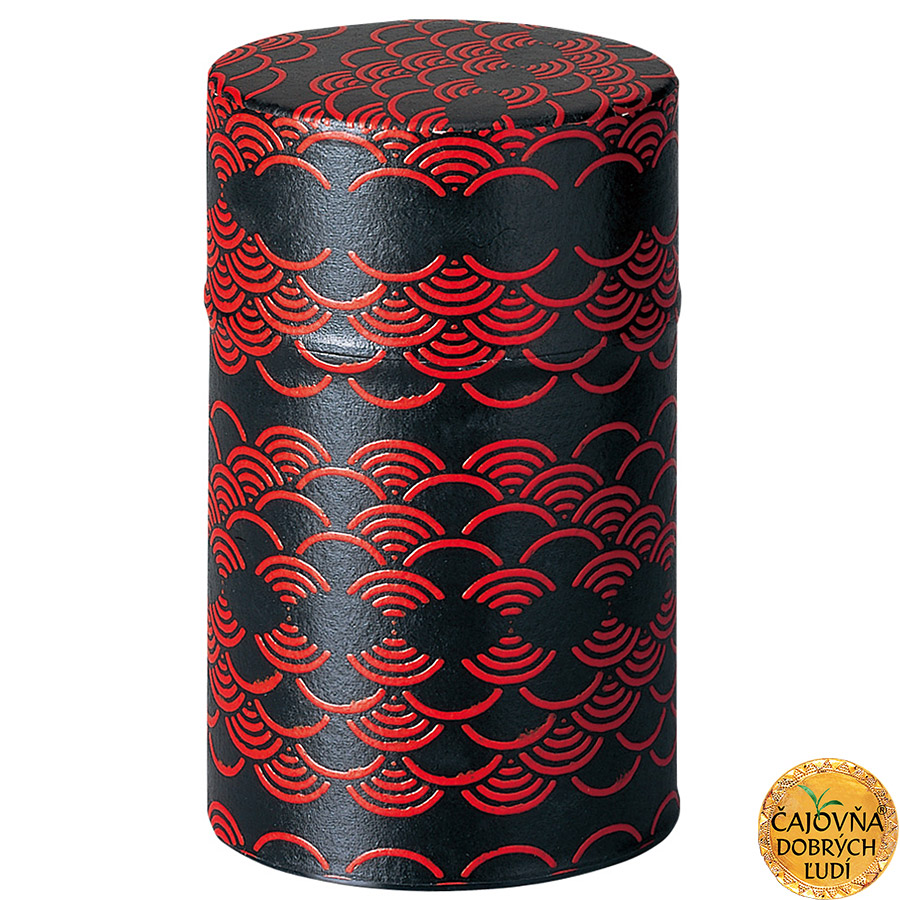 ZNAK HOJNOSTI - ČERVENO-ČIERNA JAPONSKÁ DÓZA φ 74x155 mm