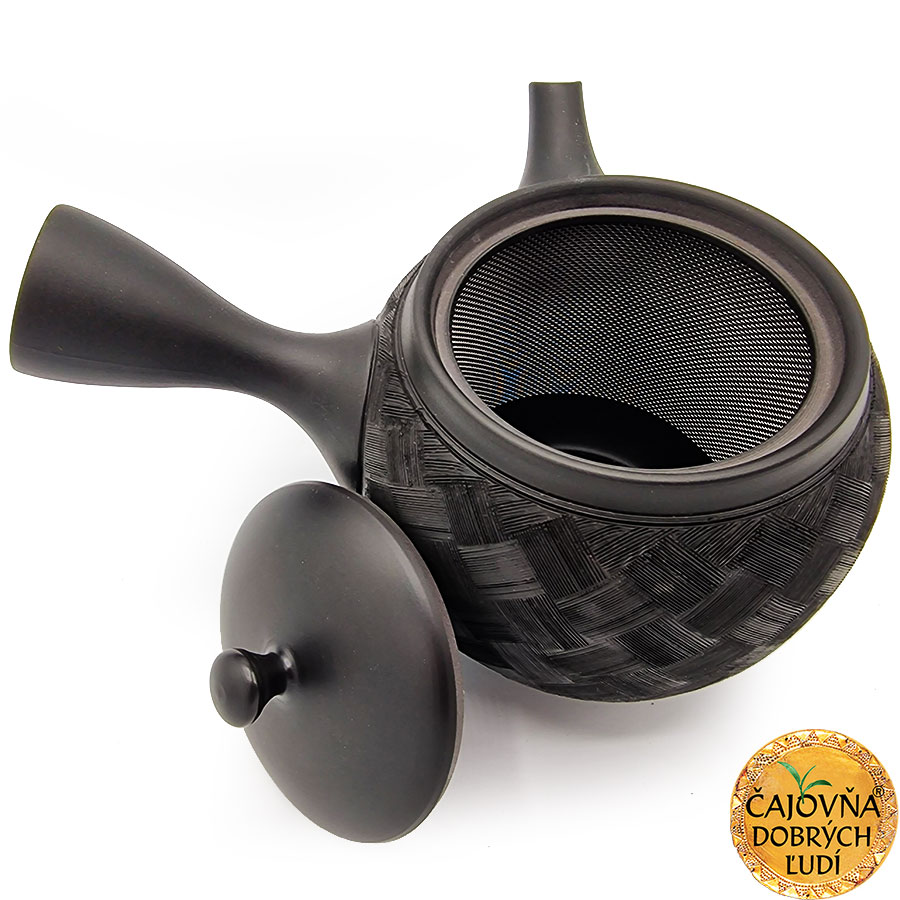 Elegantná čierna kanvička KOFU - CUBIC - 360 ml