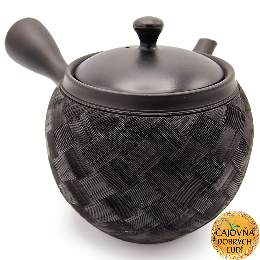 Elegantná čierna kanvička KOFU - CUBIC - 360 ml