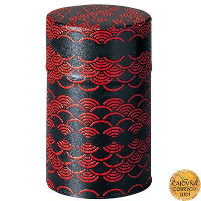 ZNAK HOJNOSTI - ČERVENO-ČIERNA JAPONSKÁ DÓZA φ 74x120 mm