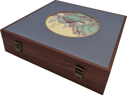 LUXUSNÝ OZDOBNÝ DREVENÝ BOX NA LISOVANÝ PU-ERH: DARK WOOD