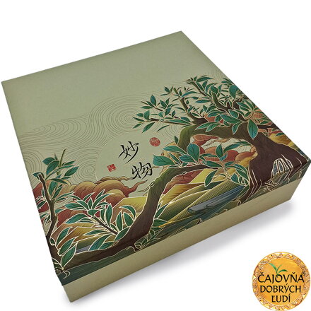 LUXUSNÝ OZDOBNÝ PAPIEROVÝ BOX NA LISOVANÝ PU-ERH:  TEA TREES