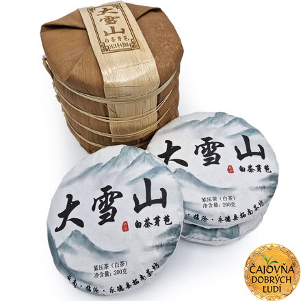 1000-ROČNÝ BIELY KRÁĽ ČAJU, DA-XUE-SHAN 200g - BIELY ČAJOVÝ KOLÁČ