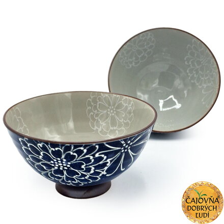 ČAJOVÁ MISKA CHRYZANTÉMA - MODRÁ