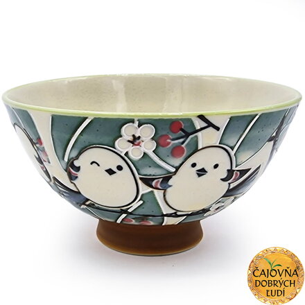 ČAJOVÁ MISKA VTÁČKY MEDZI KVETMI