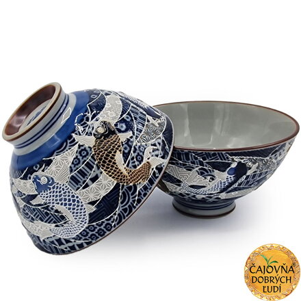 ČAJOVÁ MISKA ZLATÁ RYBKA MODRÁ