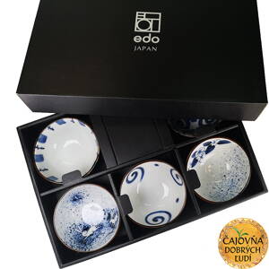 EDO ESTETIKA - SADA 5 PORCELÁNOVÝCH ČAJOVÝCH MISIEK