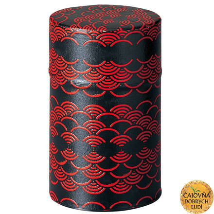 ZNAK HOJNOSTI - ČERVENO-ČIERNA JAPONSKÁ DÓZA φ 74x120 mm