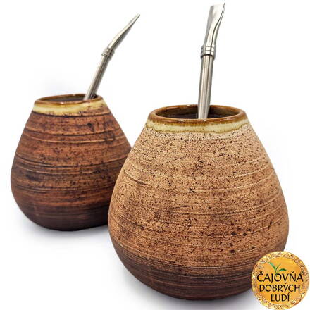 GUARANÍ - ORIGINÁLNA KERAMICKÁ KALABASA + BOMBILLA